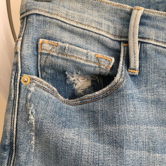 FRAME Denim 5 Pocket Overturn Wash Heritage Le Sylvie Slender Straight Jeans - Picture 6 of 12